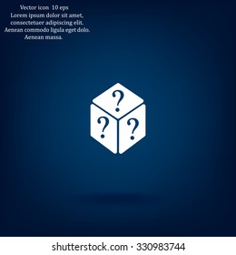 vector illustration of dice help icon