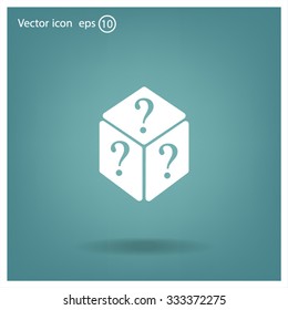 vector illustration of dice help icon