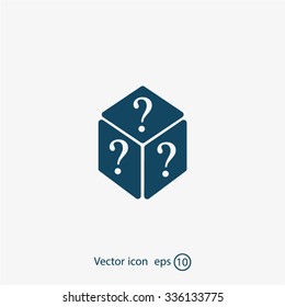 vector illustration of dice help icon