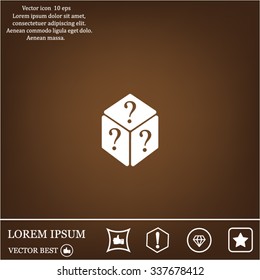 vector illustration of dice help icon