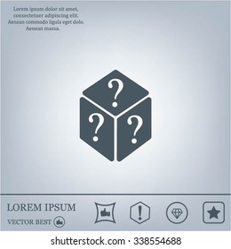 vector illustration of dice help icon