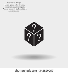 vector illustration of dice help icon