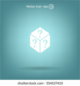 vector illustration of dice help icon