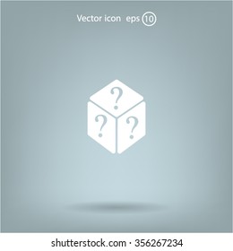 vector illustration of dice help icon