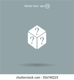 vector illustration of dice help icon
