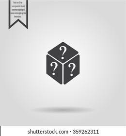 vector illustration of dice help icon