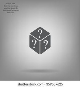 vector illustration of dice help icon
