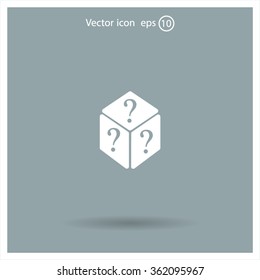 vector illustration of dice help icon