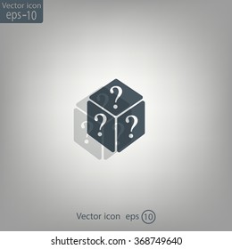 vector illustration of dice help icon