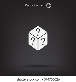 vector illustration of dice help icon