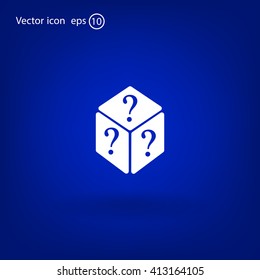 vector illustration of dice help icon