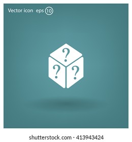 vector illustration of dice help icon