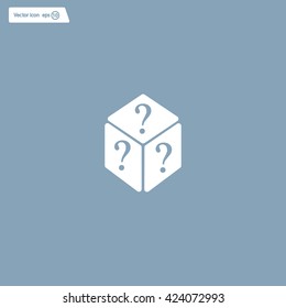 vector illustration of dice help icon