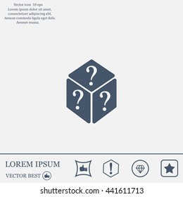 vector illustration of dice help icon