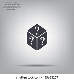 vector illustration of dice help icon