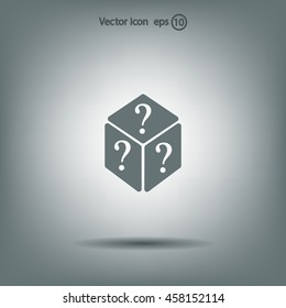 vector illustration of dice help icon