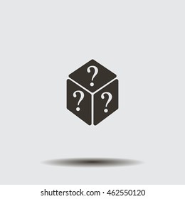 vector illustration of dice help icon