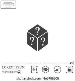 vector illustration of dice help icon