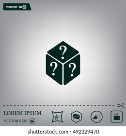 vector illustration of dice help icon
