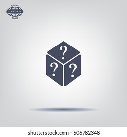 vector illustration of dice help icon