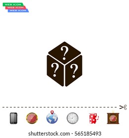 vector illustration of dice help icon