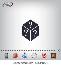 vector illustration of dice help icon