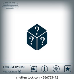 vector illustration of dice help icon