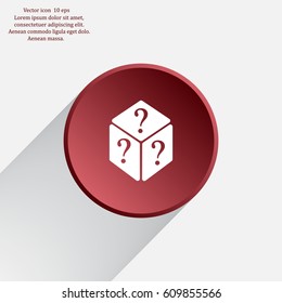 vector illustration of dice help icon
