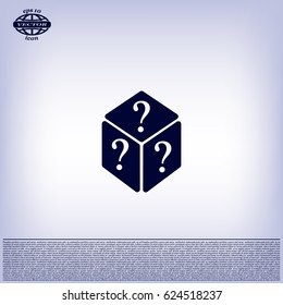 vector illustration of dice help icon