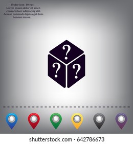vector illustration of dice help icon