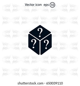 vector illustration of dice help icon