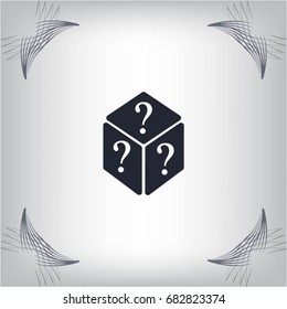 vector illustration of dice help icon