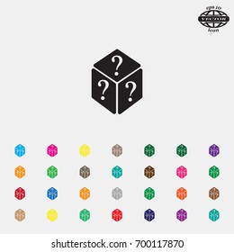vector illustration of dice help icon