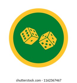 Vector illustration of dice icon for graphic and web design.