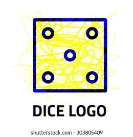 Vector illustration of dice logo for online casino or game