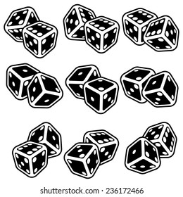 Vector illustration of dice on the white background