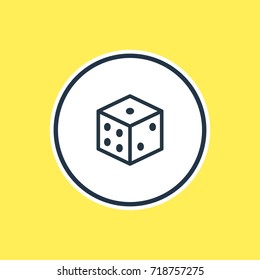 Vector Illustration Of Dice Outline. Beautiful Entertainment Element Also Can Be Used As Gambling Element.