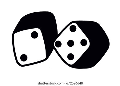Vector illustration of a dice in which comes seven