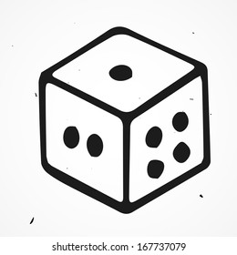 Vector illustration of dices, hand drawn