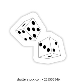 Vector illustration of dices on a white background with shadow