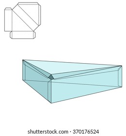 Vector Illustration of Diecut Craft Box for Design, Website, Background, Banner. Retail Folding package Template. Fold pack with dieline for your brand on it