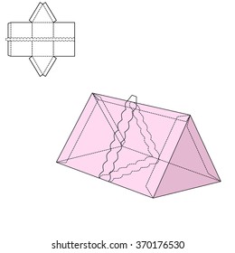 Vector Illustration of Diecut Craft Box for Design, Website, Background, Banner. Retail Folding package Template. Fold pack with dieline for your brand on it