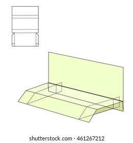 Vector Illustration of Diecut Craft Box for Design, Website, Background, Banner. Retail Folding package Template. Fold pack with dieline for your brand on it