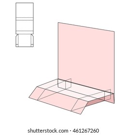 Vector Illustration of Diecut Craft Box for Design, Website, Background, Banner. Retail Folding package Template. Fold pack with dieline for your brand on it