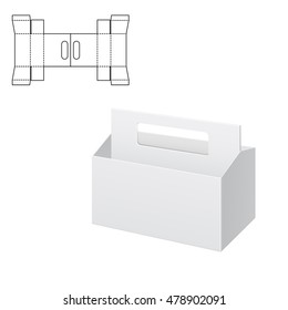 Vector Illustration of Diecut Craft Box for Design, Website, Background, Banner. Retail Folding package Template. Fold pack with dieline for your brand on it
