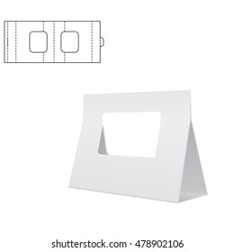 Vector Illustration of Diecut Craft Box for Design, Website, Background, Banner. Retail Folding package Template. Fold pack with dieline for your brand on it