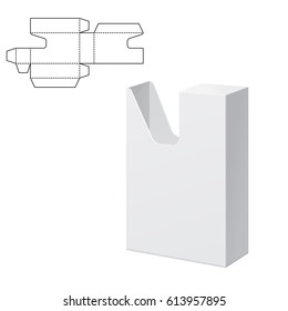 Vector Illustration of Diecut Craft Box for Design, Website, Background, Banner. Retail Folding package Template. Fold pack for document with dieline for your brand on it