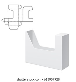 Vector Illustration of Diecut Craft Box for Design, Website, Background, Banner. Retail Folding package Template. Fold pack for document with dieline for your brand on it