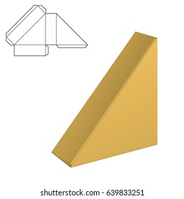 Vector Illustration of Diecut Craft Box for Design, Website, Background, Banner. Retail Folding package Template. Fold pack with dieline for your brand on it