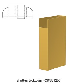 Vector Illustration of Diecut Craft Box for Design, Website, Background, Banner. Retail Folding package Template. Fold pack with dieline for your brand on it